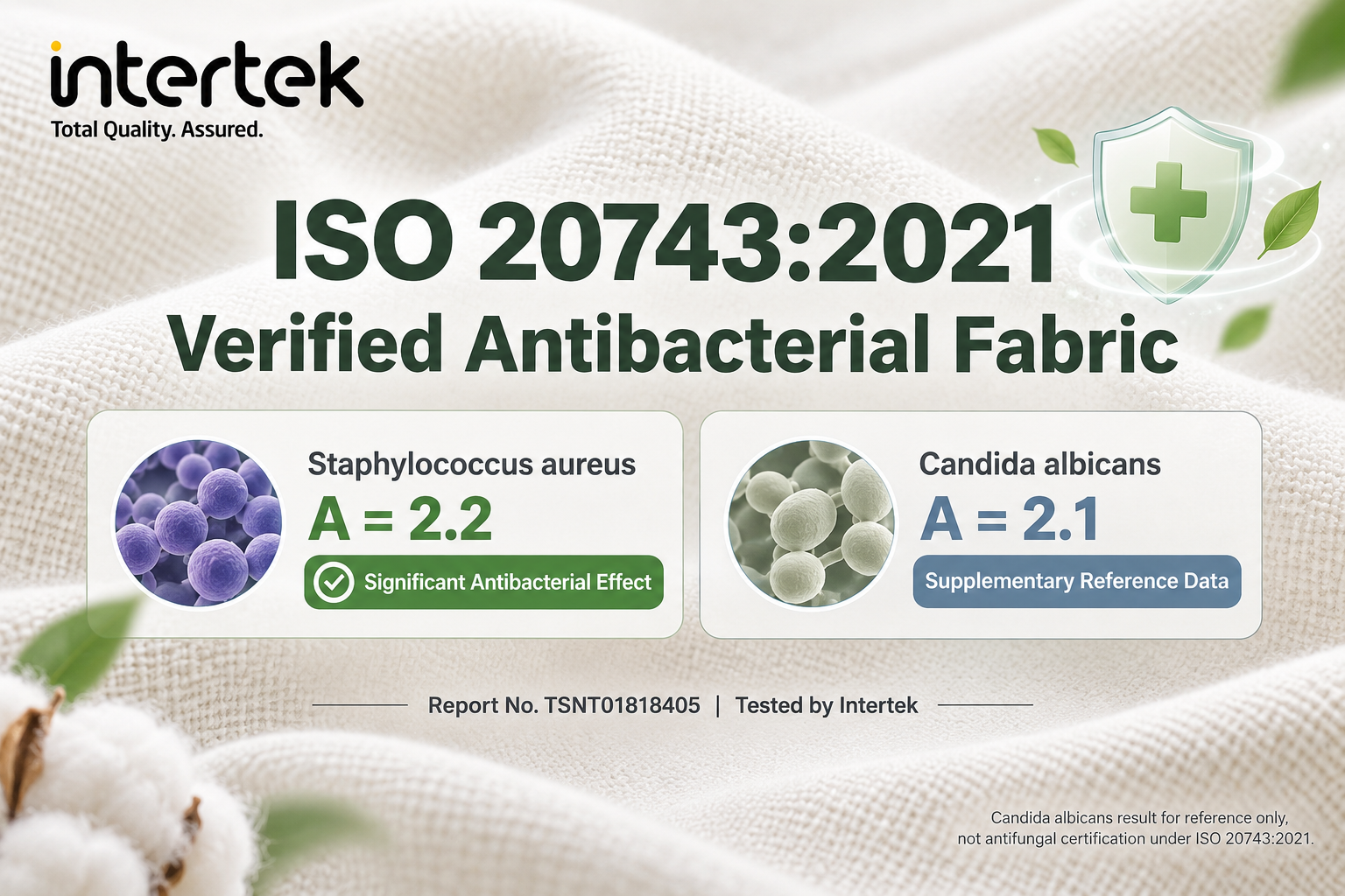 Our Fabric Achieves Notable Antibacterial Performance Verified by Intertek Under ISO 20743:2021