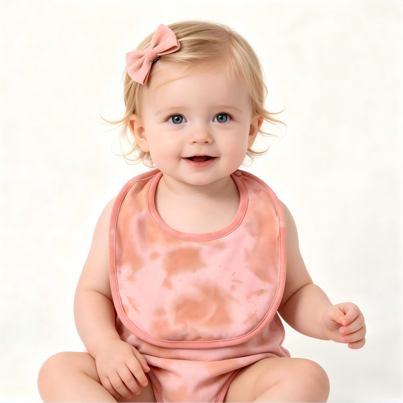 Organic Cotton Tie Dye Baby Bib OEM ODM | Plant Dyed Infant Feeding Bib Manufacturer | Custom Eco-Friendly Baby Bib Supplier | Soft Absorbent Newborn Bib for Sustainable Private Label Baby Products