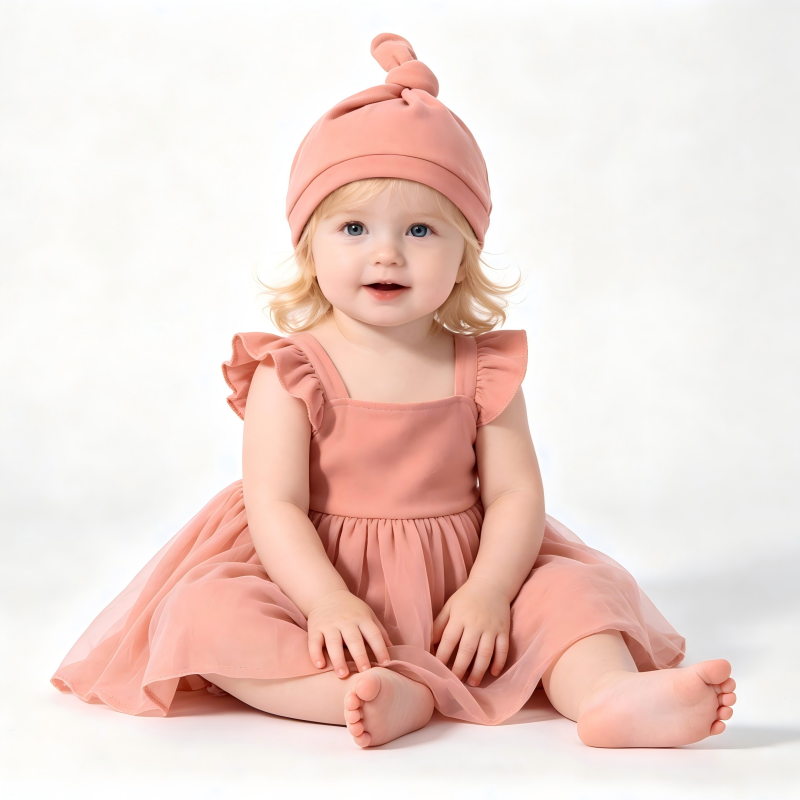 Organic Cotton Top Knot Baby Beanie - Sustainable Plant-Dyed Adjustable Infant Hat for Eco-Conscious Brands - Custom OEM/ODM Newborn Headwear Manufacturer - Non-Toxic Breathable Soft Toddler Accessories