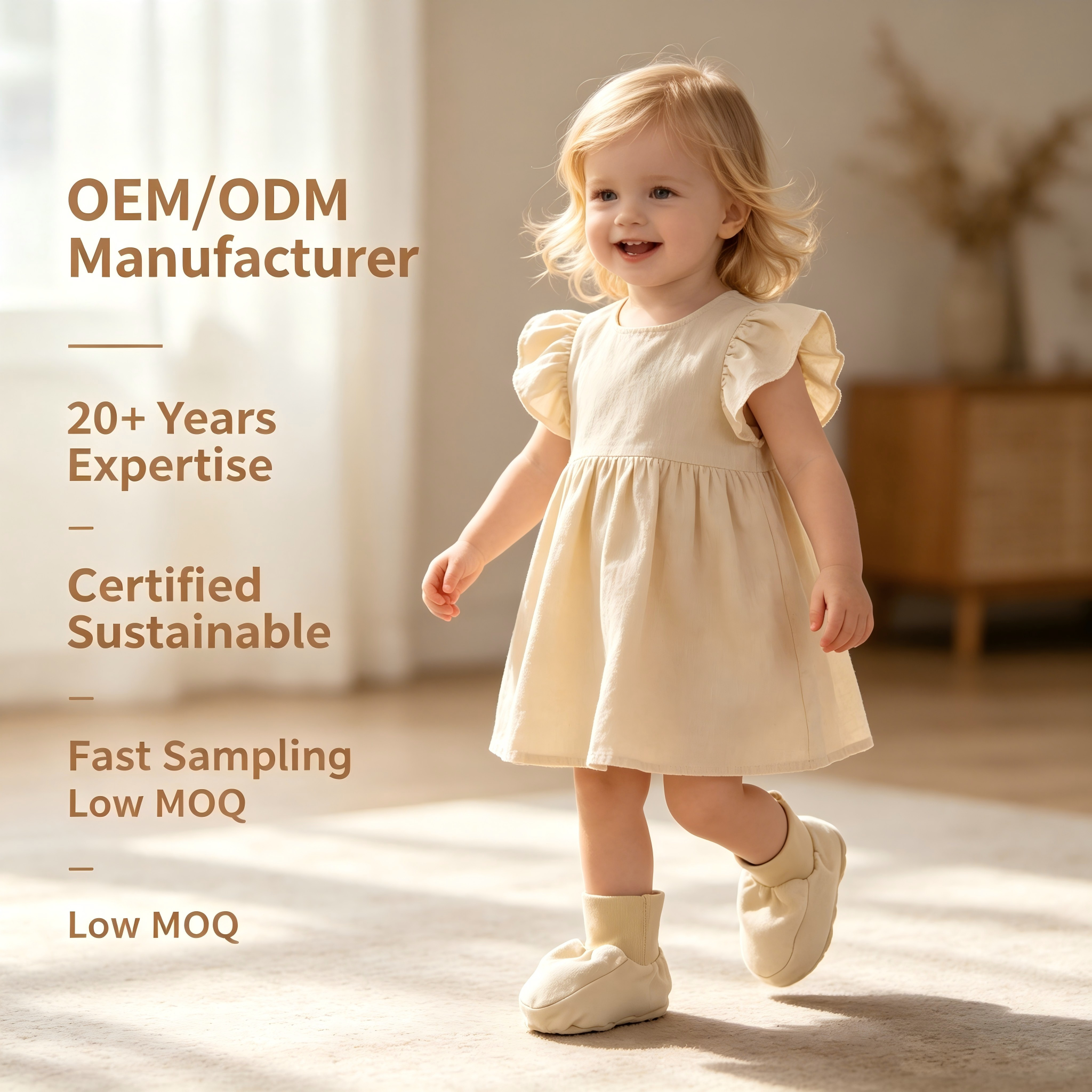 Organic Cotton Baby Booties with Natural Plant-Dyed Fabric | Sustainable Eco-Friendly Infant Stay-On Socks for OEM/ODM | Breathable Non-Toxic Newborn Soft Sole Shoes | Custom Wholesale Baby Apparel Manufacturer