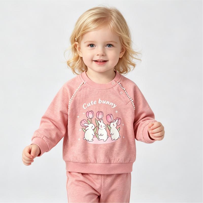 Custom Plant Dyed Cotton Baby Outfit Set | OEM ODM Bunny Toddler Clothing