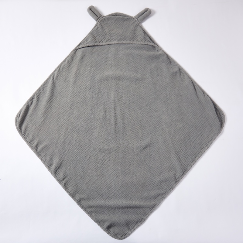Custom Organic Hooded Baby Blanket Manufacturer | Plant Dyed Muslin Cotton Infant Swaddle Wrap for OEM ODM Private Label