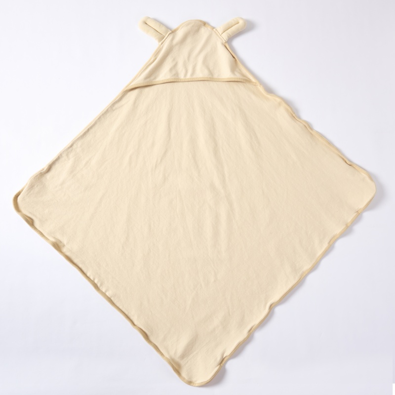 Organic Cotton Hooded Baby Blanket Plant-Dyed Newborn Swaddle Wrap Custom OEM ODM Baby Receiving Blanket Manufacturer