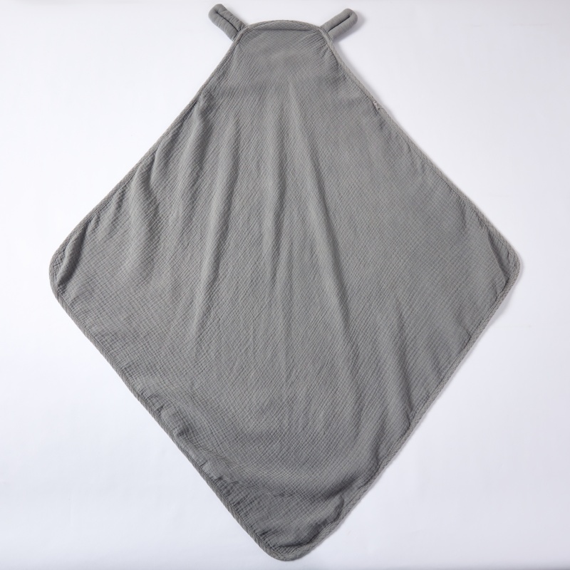 Custom Organic Hooded Baby Blanket Manufacturer | Plant Dyed Muslin Cotton Infant Swaddle Wrap for OEM ODM Private Label