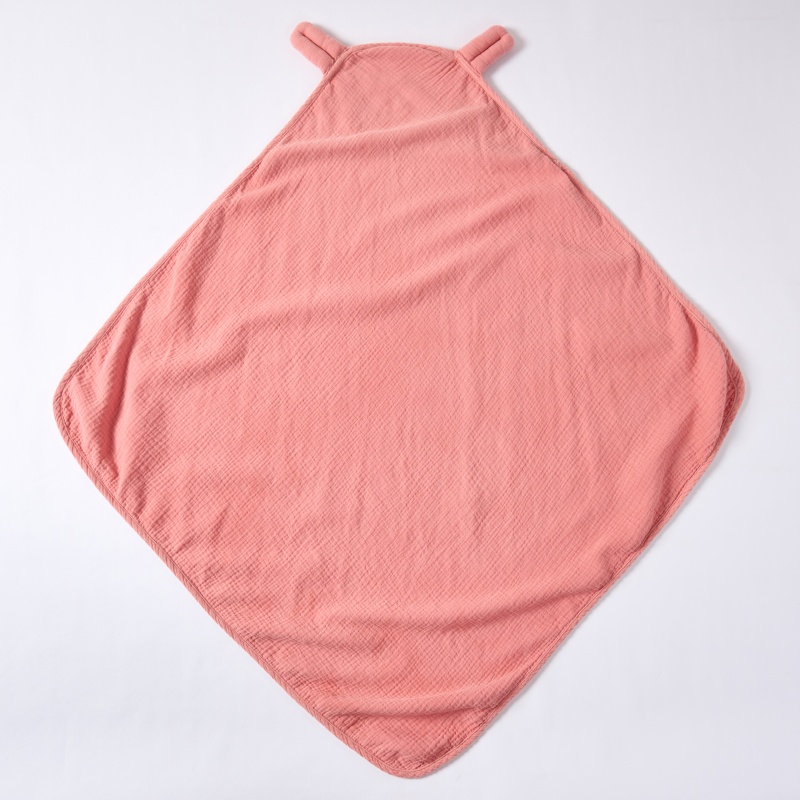 Custom Organic Hooded Baby Blanket Manufacturer | Plant Dyed Muslin Cotton Baby Swaddle Wrap for OEM ODM Private Label