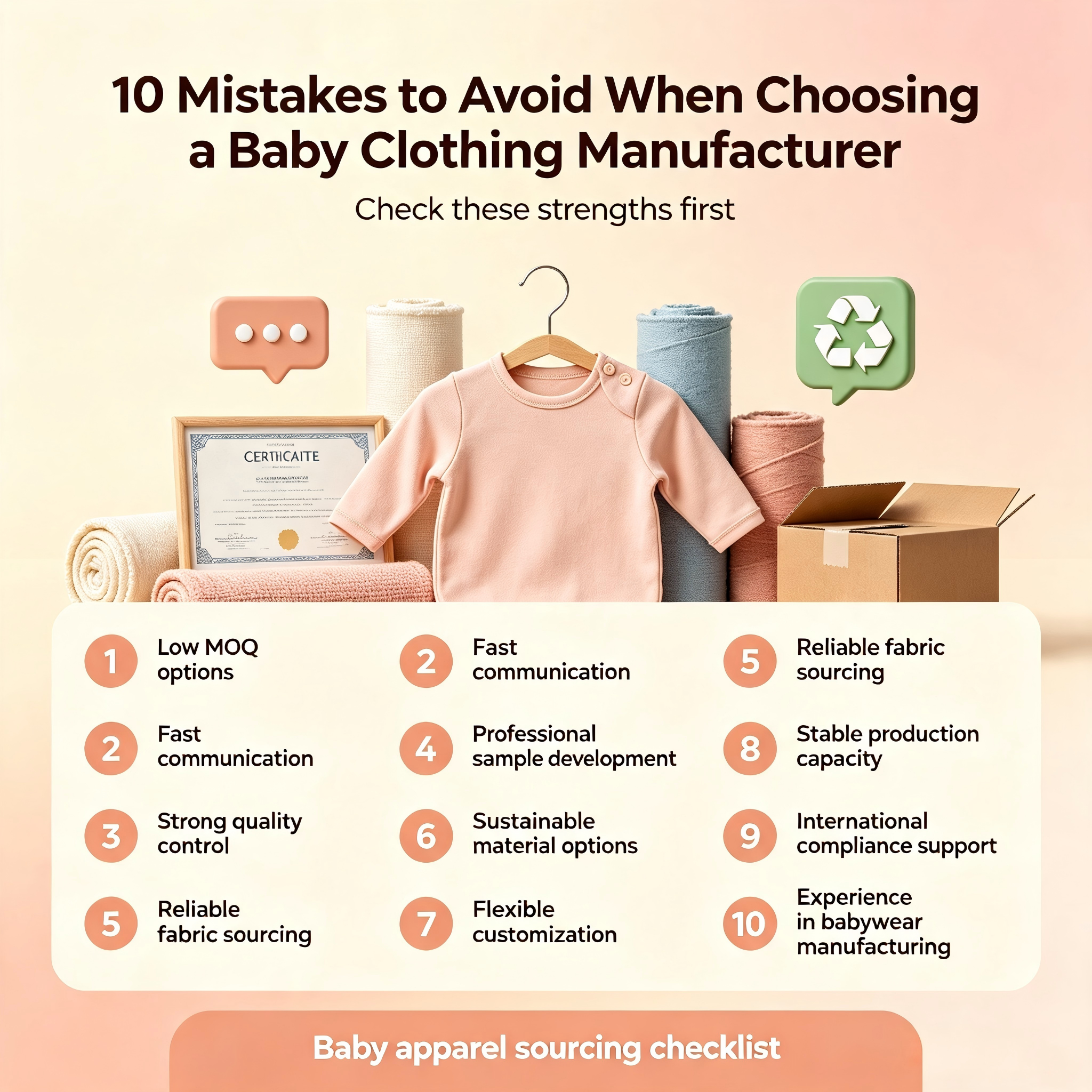 10 Mistakes to Avoid When Choosing a Baby Clothing Manufacturer