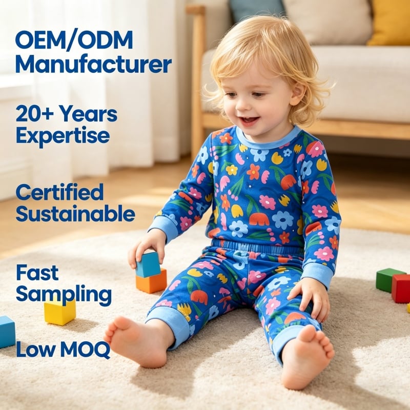 맞춤형 대나무 섬유 아기 파자마 세트 | OEM/ODM 어린이 라운지웨어