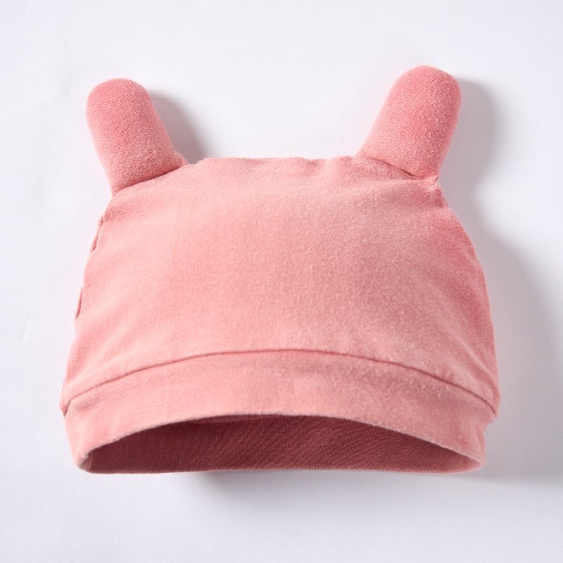 Organic Cotton Baby Beanie Hat OEM ODM | Plant Dyed Pink Infant Bear Ear Cap Manufacturer | Soft Newborn Baby Hat Supplier | Eco-Friendly Custom Baby Cap for Private Label Sustainable Babywear Brands