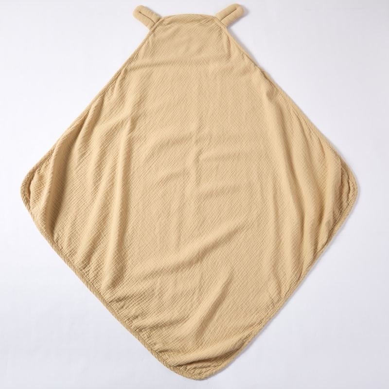 Custom Organic Hooded Baby Blanket Supplier | Plant Dyed Muslin Cotton Infant Swaddle Wrap for OEM ODM Private Label Brands