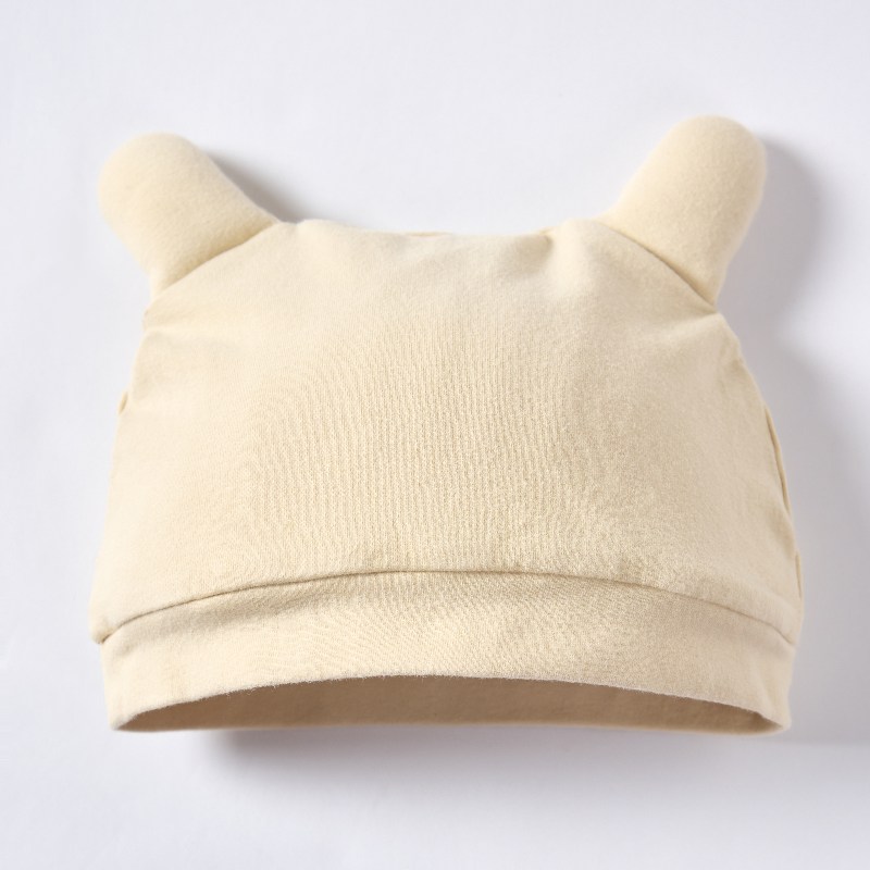 Organic Cotton Baby Bear Beanie - Natural Plant-Dyed Infant Ear Hat for Eco-Friendly Newborn Brands - Custom OEM/ODM Sustainable Baby Accessories - Soft, Non-Toxic Breathable Toddler Headwear – Manufacturer Direct