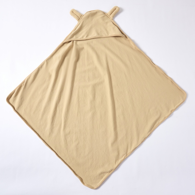 Custom Organic Cotton Hooded Baby Blanket Plant-Dyed Newborn Swaddle Wrap OEM ODM Eco-Friendly Baby Receiving Blanket Supplier