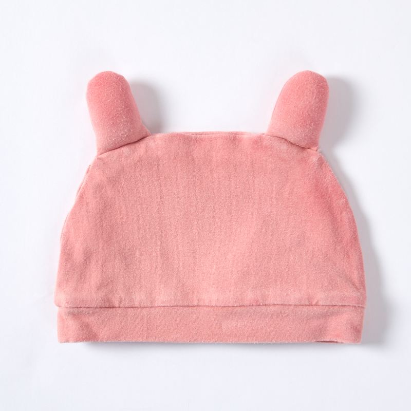 Organic Cotton Baby Beanie Hat OEM ODM | Plant Dyed Pink Infant Bear Ear Cap Manufacturer | Soft Newborn Baby Hat Supplier | Eco-Friendly Custom Baby Cap for Private Label Sustainable Babywear Brands