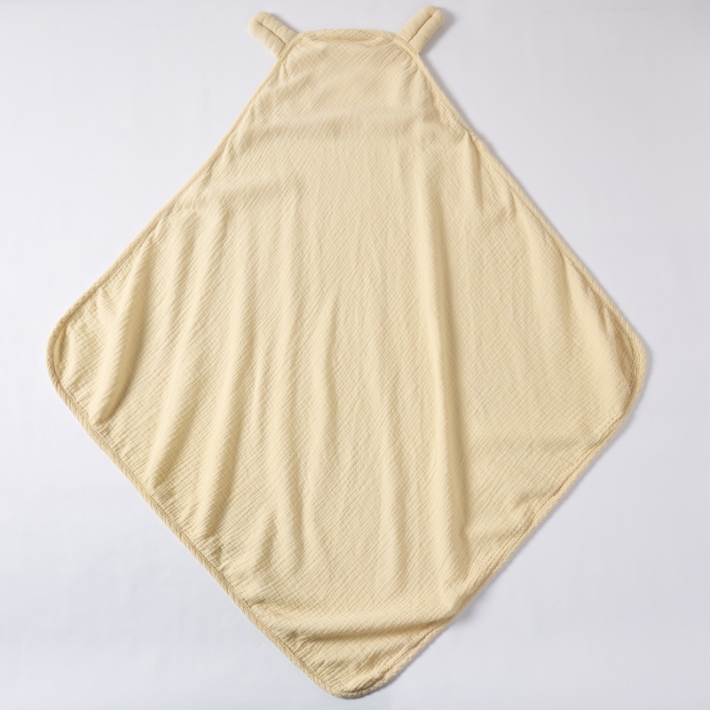 Custom Organic Hooded Baby Blanket Manufacturer | Plant Dyed Muslin Cotton Infant Swaddle Wrap for OEM ODM Baby Brands