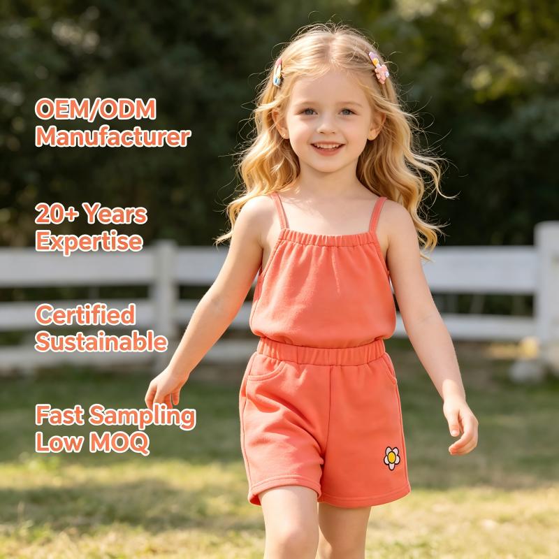Organic Cotton Girls’ Shorts with Custom Embroidery | Sustainable Kidswear OEM