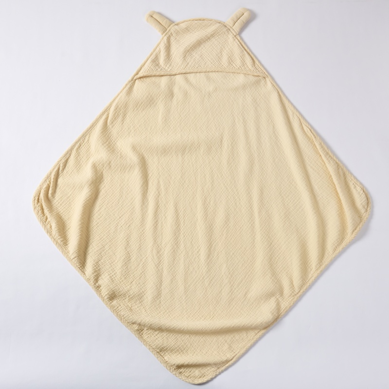 Custom Organic Hooded Baby Blanket Manufacturer | Plant Dyed Muslin Cotton Infant Swaddle Wrap for OEM ODM Baby Brands