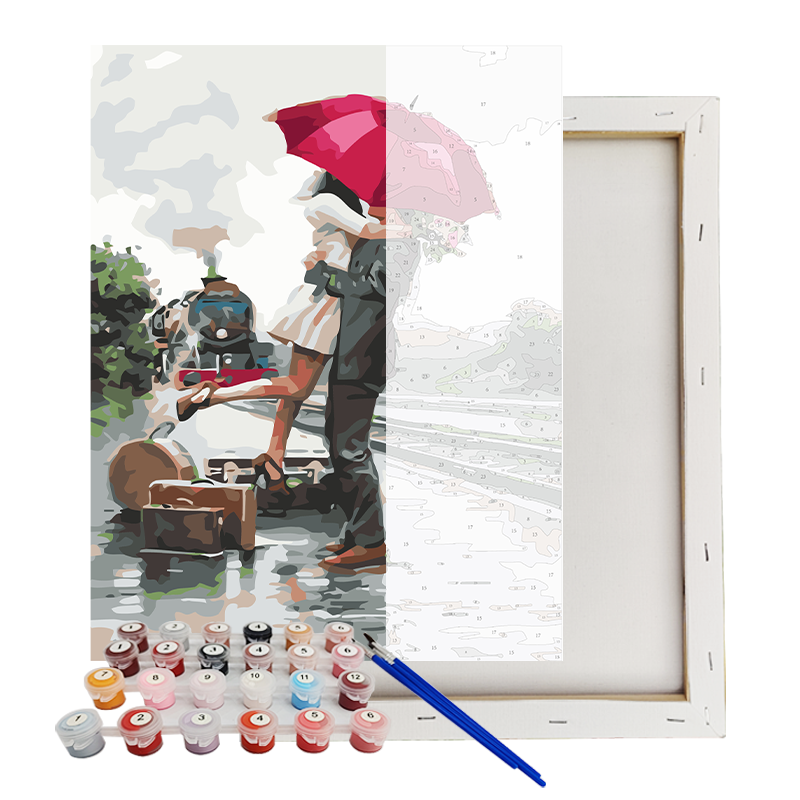 Wholesale Canvas By Numbers Rainy Platform Embrace