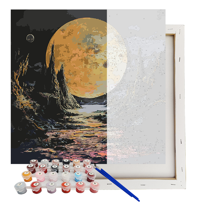 Paint By Numbers With Acrylics Moonlit Canyon