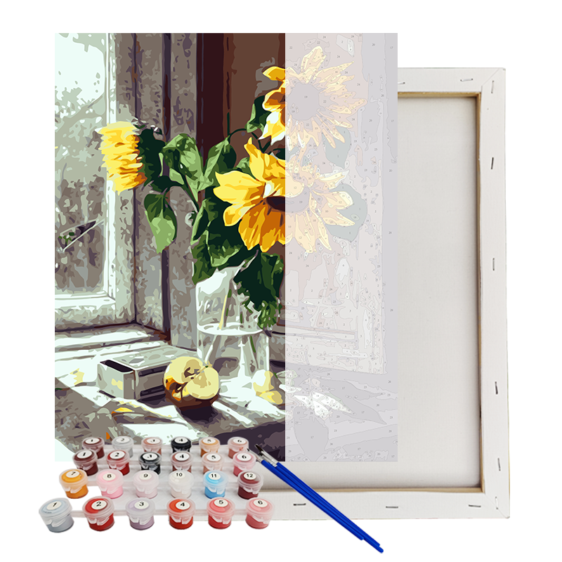 Paint by Number Sunflower DIY Painting Paint by Number Kit for Kids Adults DIY Canvas Painting by Numbers Acrylic Painting Arts