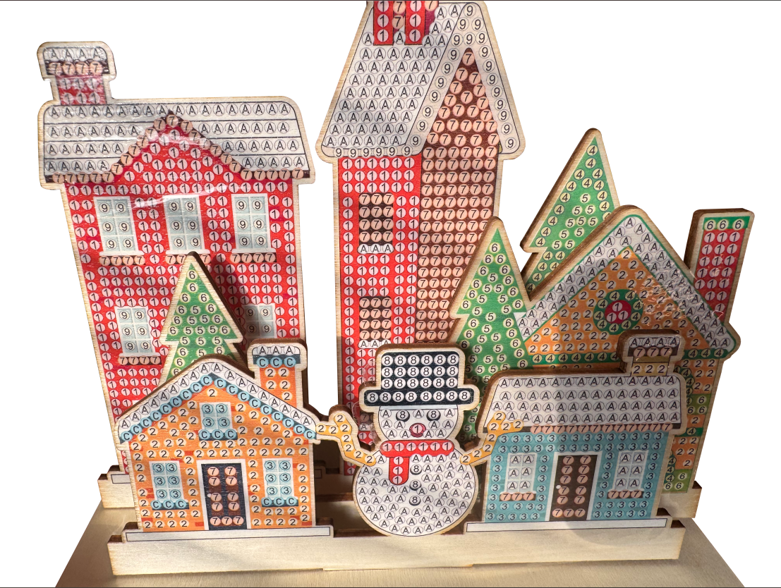 Our New Diamond Painting: Winter Christmas-Themed Table Decoration