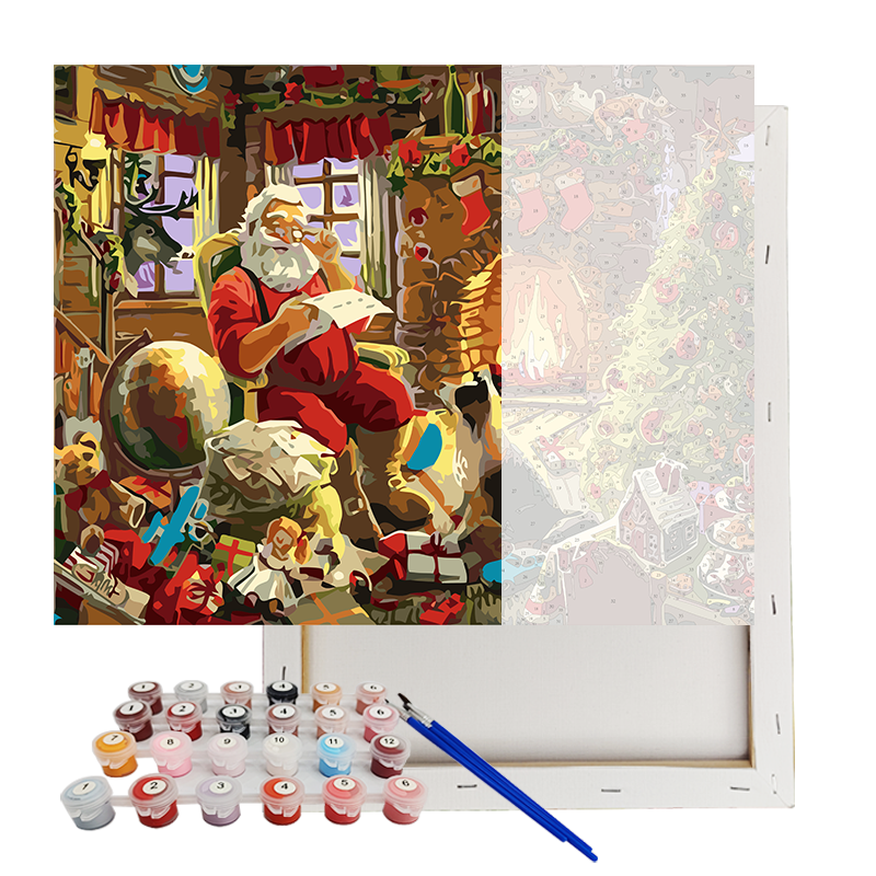DIY Paint By Number Festive Santa Claus