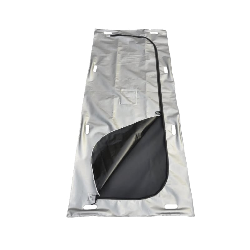 Why are funeral bags with leak-proof zippers essential for biohazard safety?