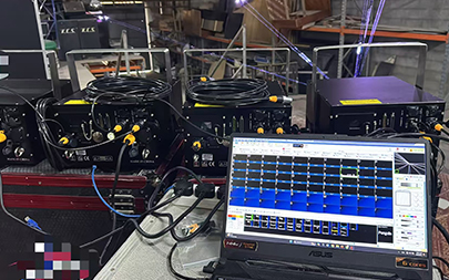 Client First testing after received . IP65 21W RGB laser light Build in genuine dmx FB4