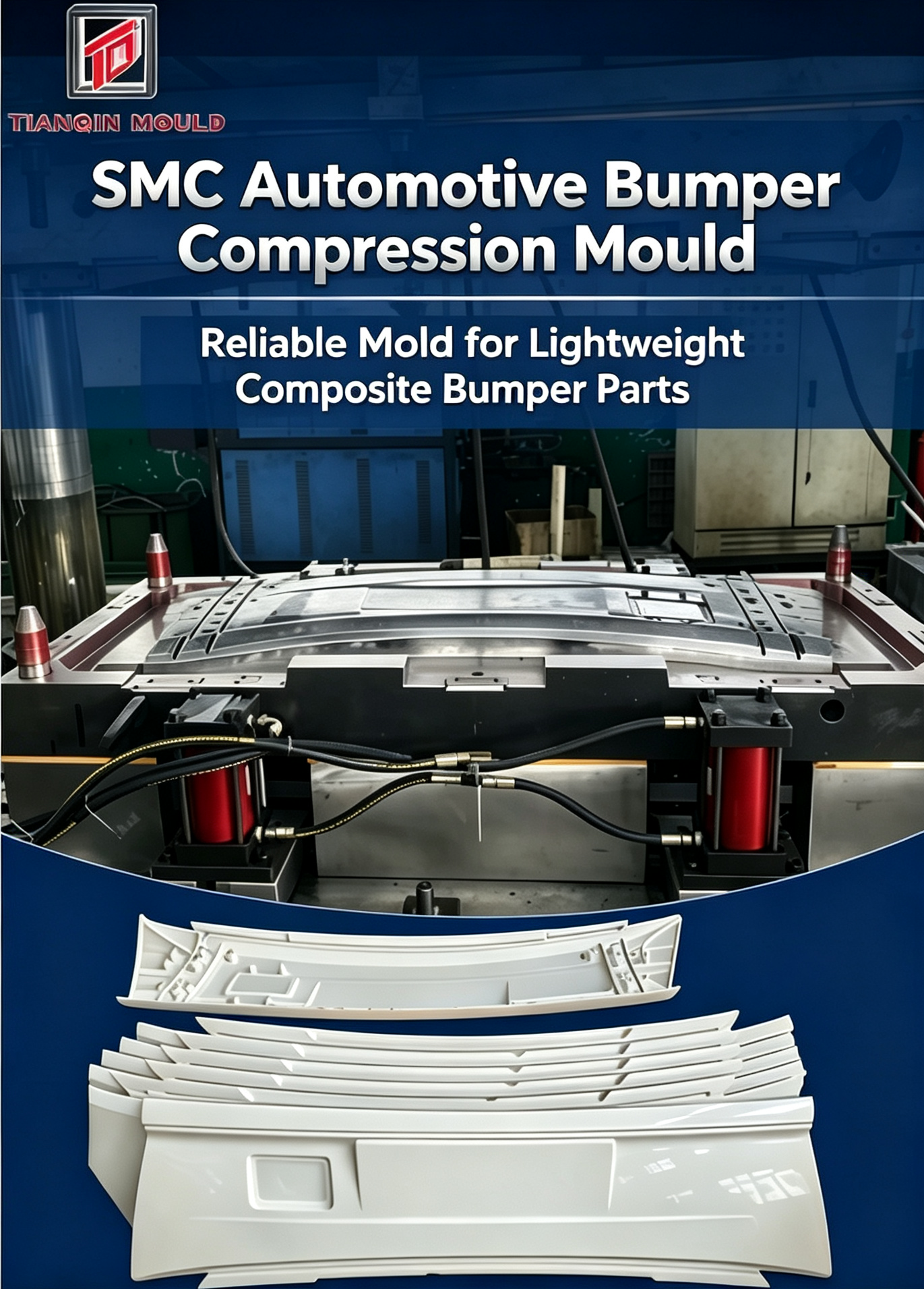 Khuôn ép bumper ô tô SMC | Khuôn bumper xe hơi composite nhẹ