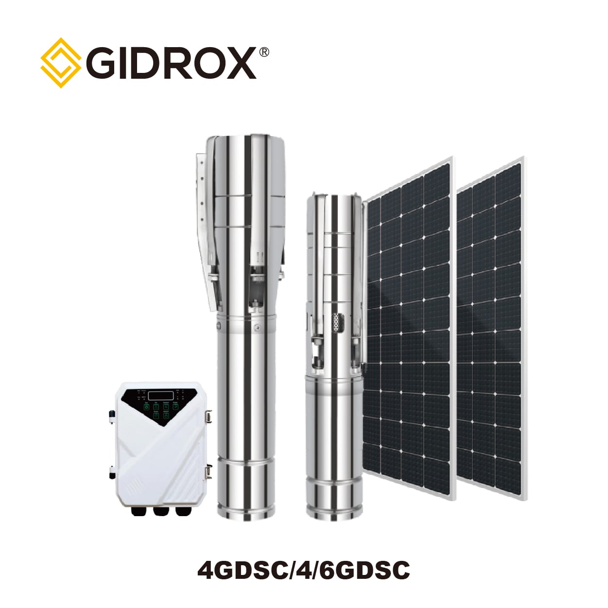 GIDROX 4”/6”DC BRUSHLESS SOLAR PUMP WITH S/S IMPELLER-4GDSC/4/6GDSC