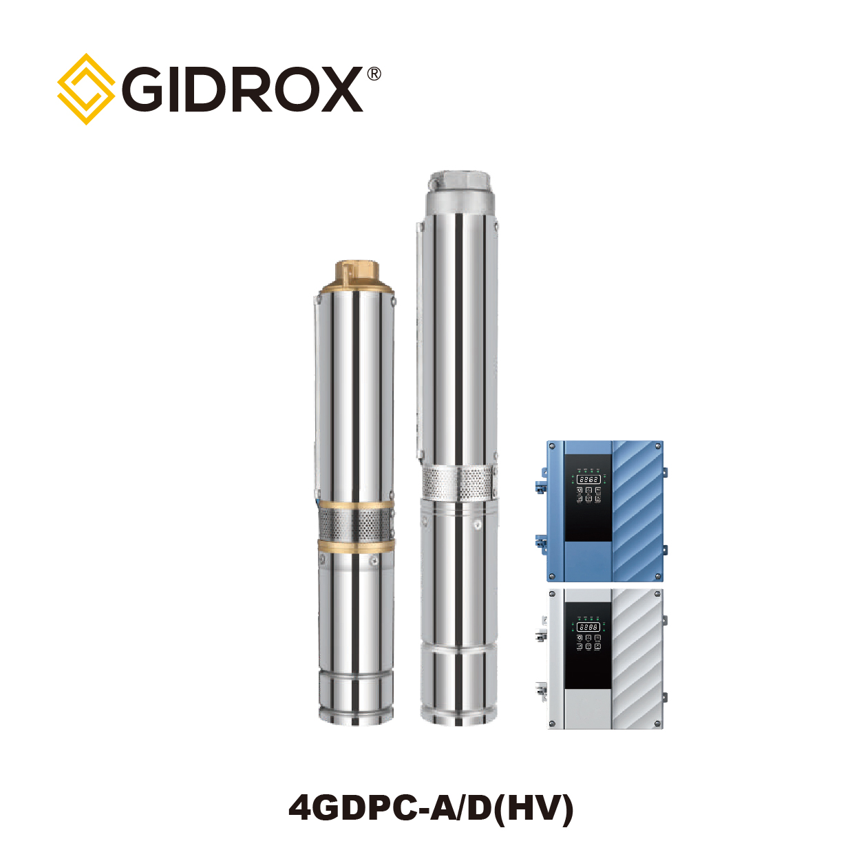 GIDROX 4”AC/DC & VOLTAGE WOTE BRUSHLESS SOLAR PUMP NA IMPELLER YA PLASTIC-4GDPC-A/D(HV)