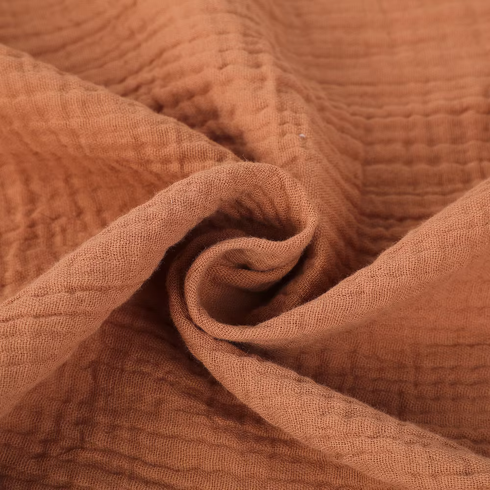 High Quality Wholesale Factory Woven Fabric Solid Color Crinkle Fabric Pure Cotton for Girls Women's Clothing Dress Shirt details