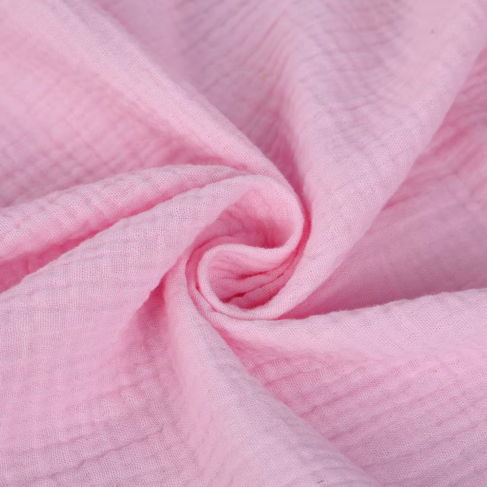 High Quality Wholesale Factory Woven Fabric Solid Color Crinkle Fabric Pure Cotton for Girls Women's Clothing Dress Shirt supplier