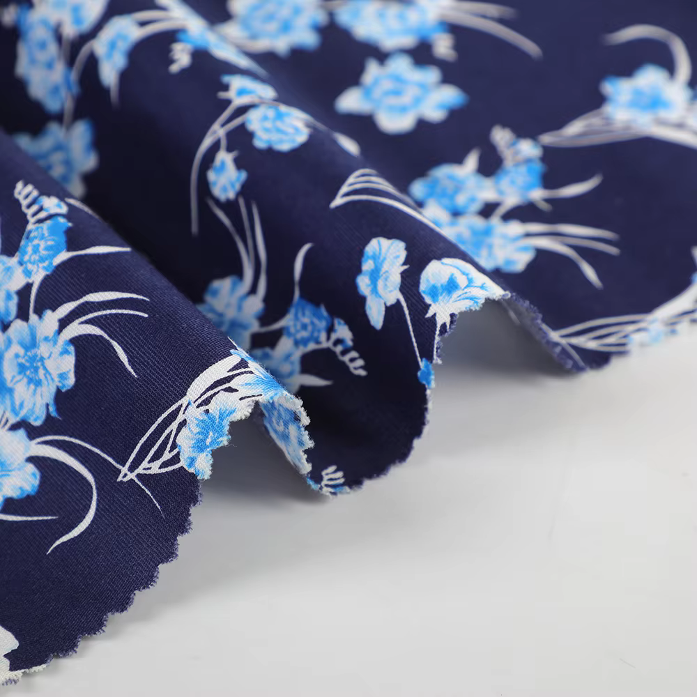 Factory Direct Sales Quality Assurance White and Blake Floral Printed Fabric Cotton SP for Girls Women's Clothing Dress Shirt factory