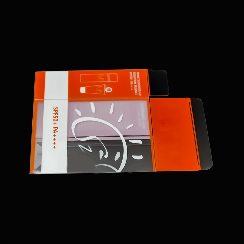 Custom Printed Transparent PET Folding Box | Sunscreen Plastic Packaging Box, Cosmetic Clear Plastic Box from XHYpackaging