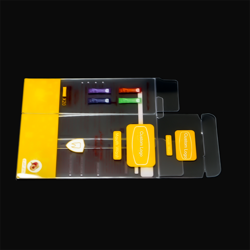 Custom Printed Clear PET Foldable Plastic Box for Strip Mouthwash Packaging