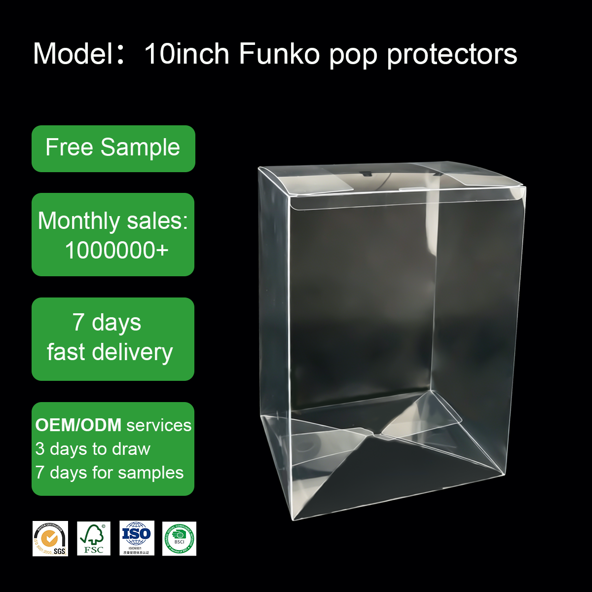 10 Inch Funko Pop Display Box - Crystal Clear, Stackable Protector for Large Collectibles