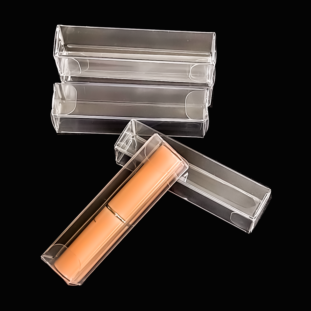 Wholesale Clear Plastic Folding Box Custom Logo Lipstick Clear PET Box for Small Products
