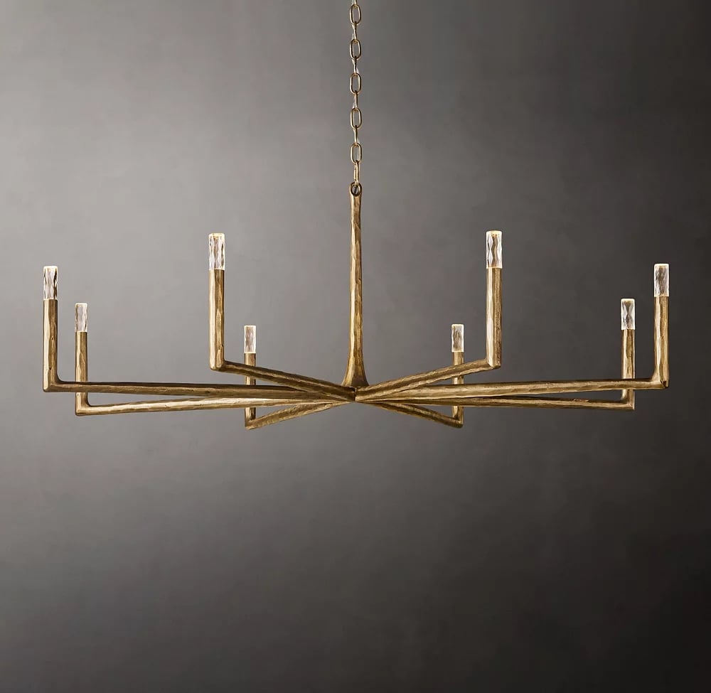 Vintage Luxury Villa Living Room Copper Pendant Light Dining Room Brass Branch Crystal Chandelier supplier