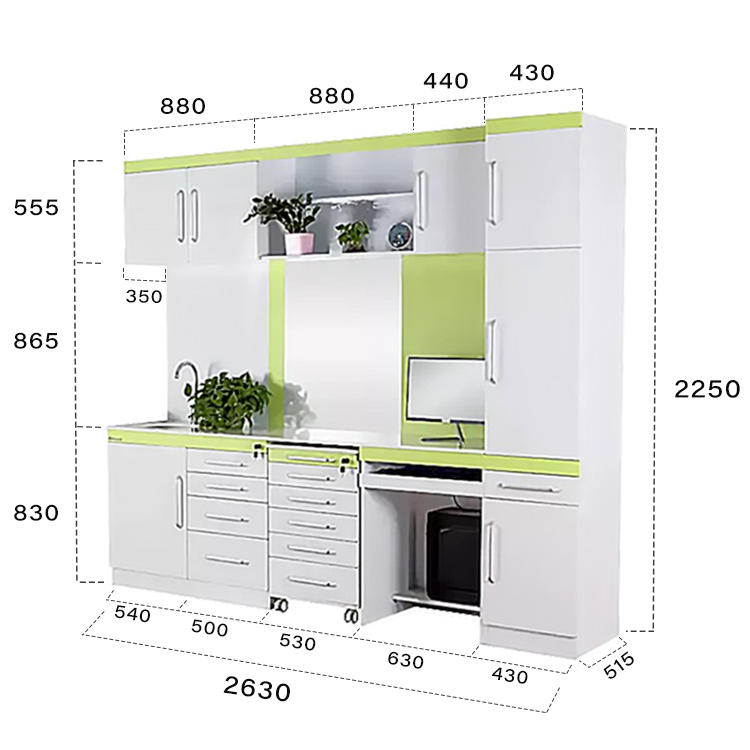 Stainless Steel Moving Type Durable Dental Clinic Cabinet manufacture