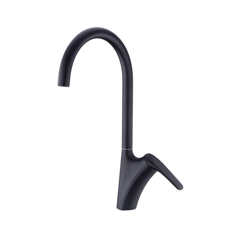 OEM Spray Painting Deck Mounted Brass Single Handle Cold Water Taps Sink Black Kitchen Faucet Mixer supplier