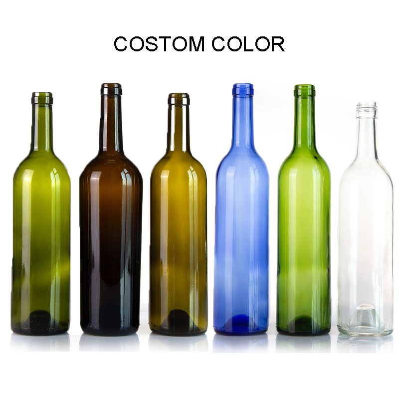 750ml glass wine bottle custom logo colorful personalize Empty Home Brewing Wine Bottles supplier