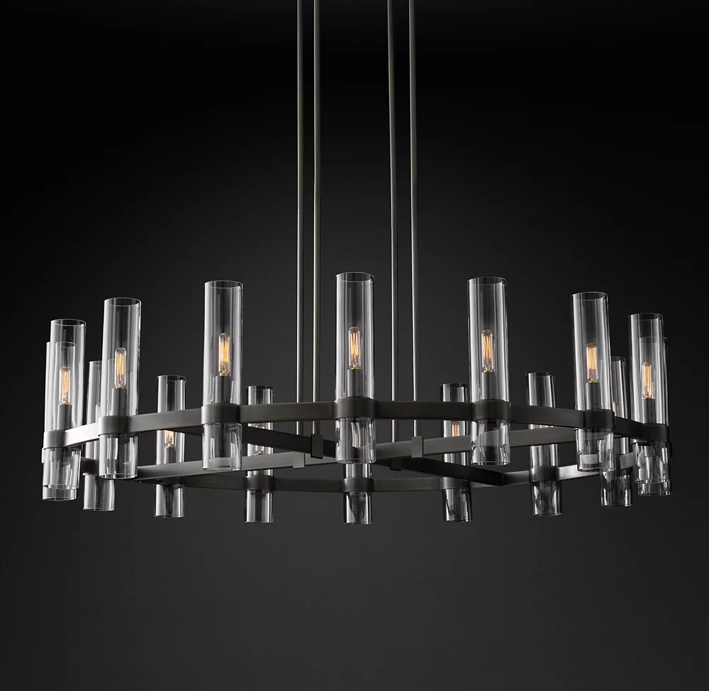 Vintage Nordic Luxury E14 Ceiling Chandelier Living Room Pendant Light Villa Restaurant Glass Chandelier supplier