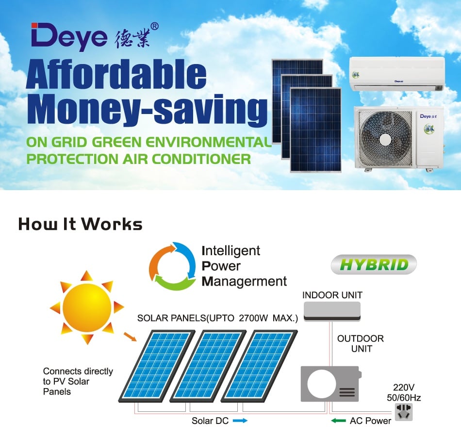 Solar powered 12000BTU Air conditioner factory