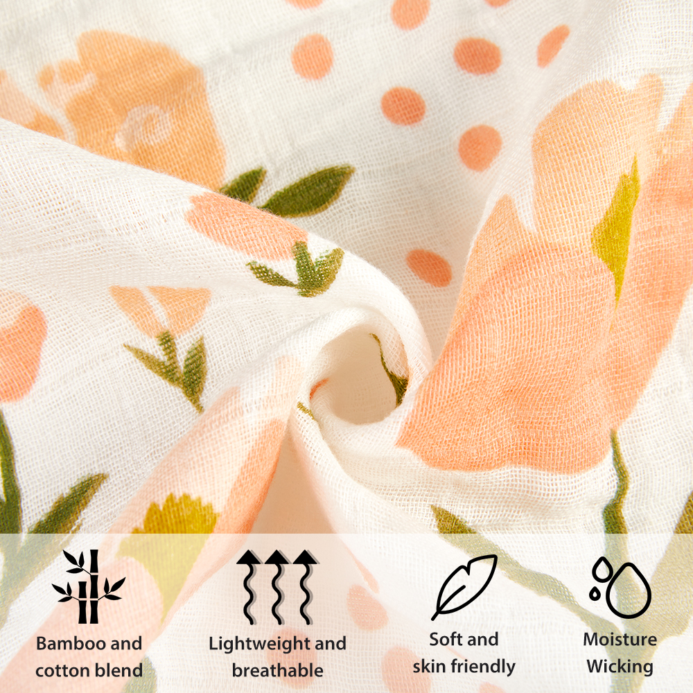 Organic Acceptable 100% Muslin cotton Unisex Swaddle Wrap Soft Baby Blanket factory