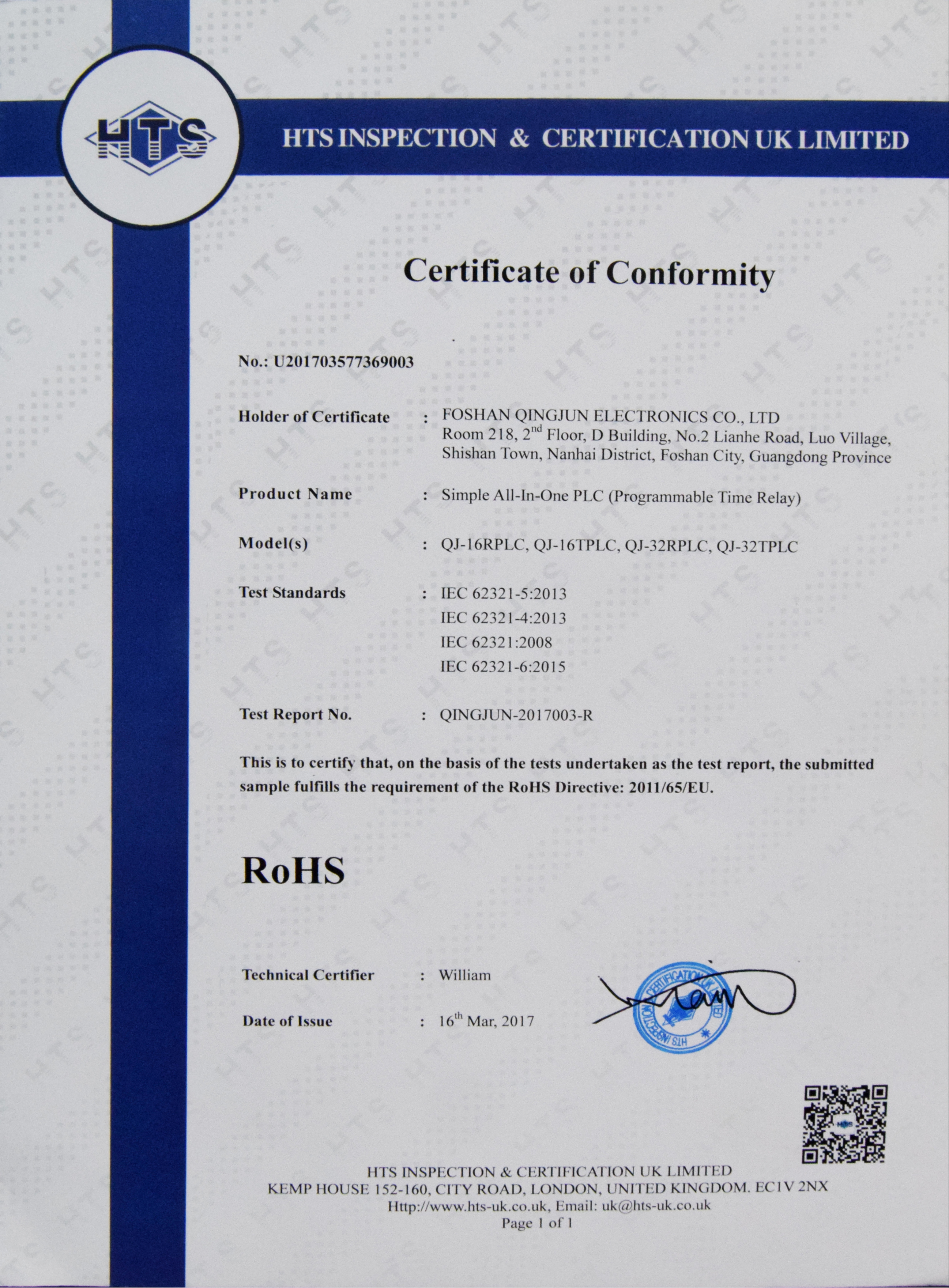 CERTIFICATER