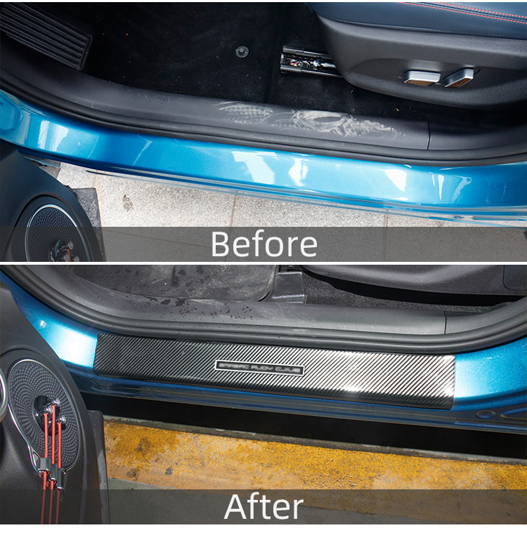 Car Exterior Accessories Outer Door Scuff Foot Plate ABS Imitate Carbon Door Sill Guard Cover For BYD ATTO 3 Yuan Plus supplier
