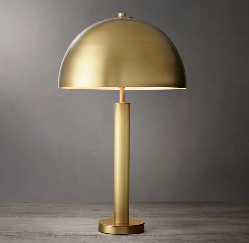 Nordic Luxury Villa Indoor Decorative Copper Color Desk Lamp Living Room Mushroom Bedside LED Table Light supplier
