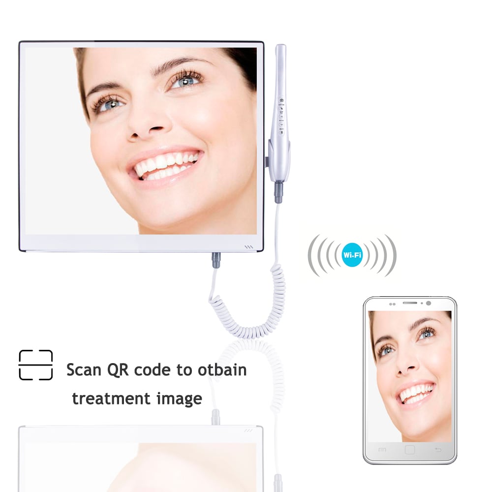Dental WiFi dental scan HD Monitor Wide Viewing Angle Intraoral Camera with multiview 16 contrast factory