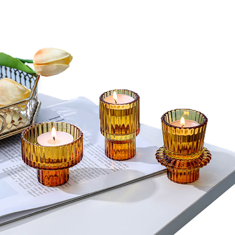 Glass Taper Candlesticks Home Decor Wholesaler Unique Glass Candle Holders Eco-Friendly Luxury Glass Candle Holders factory