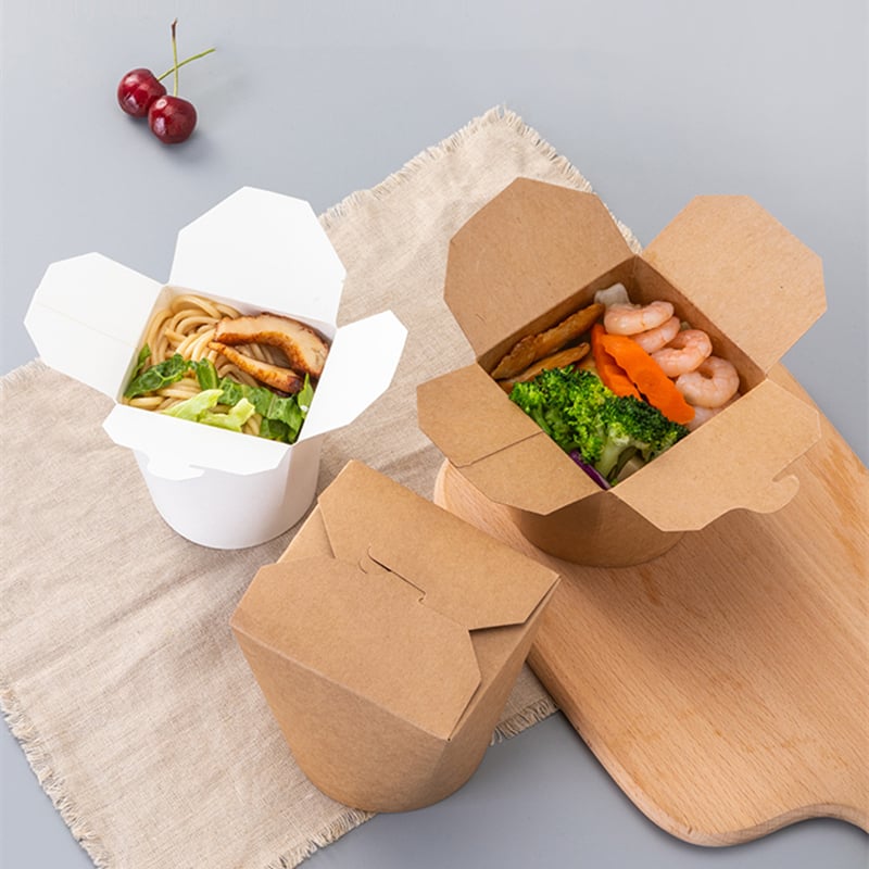 Rundbotten take away papperslåda för snabbmat