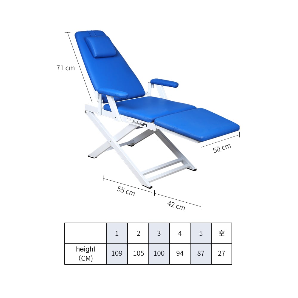 Dental Folding Chair With Turbine Unit LED light Removable spittoon weak suction Folded Portable Dental Chair manufacture